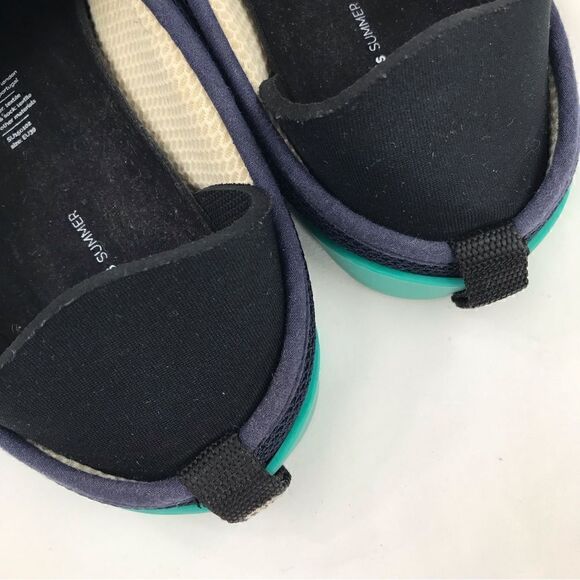 Mahabis Navy Blue Teal Summer Mens Mesh Water Deck Convertible Slip On Shoes main image 12
